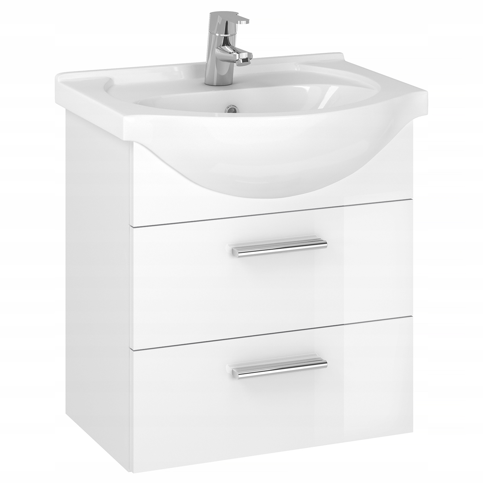 KÚPEĽŇOVÁ SKRIŇKA SO ZÁSADNÝM UMÝVADLOM, BIELA, 50 cm